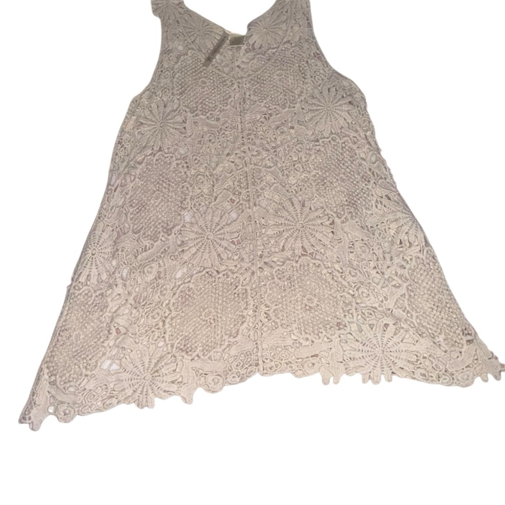 Forgotten Grace Cream Lace Sleeveless Top Size XL